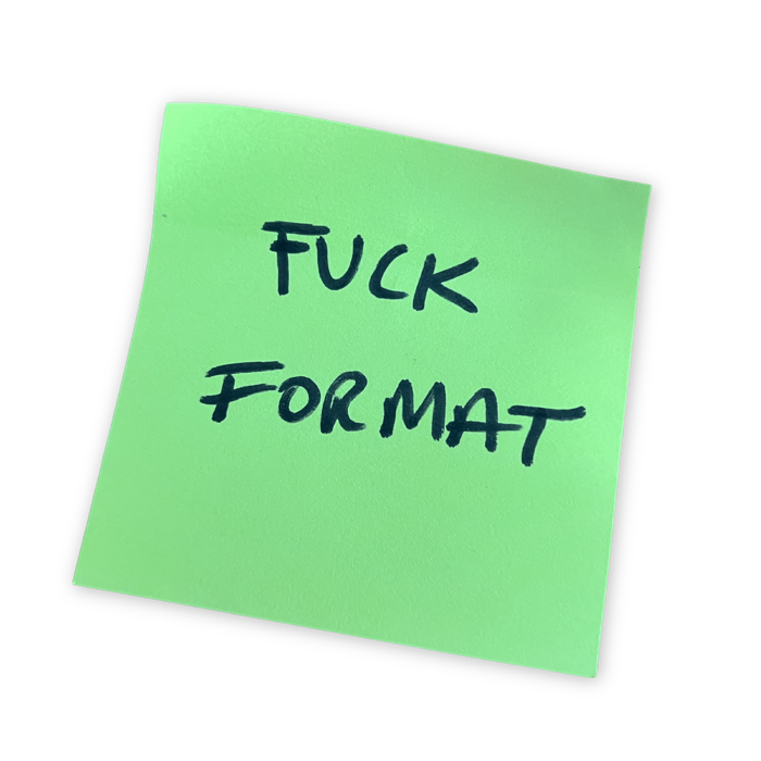 Post-it : Fuck format