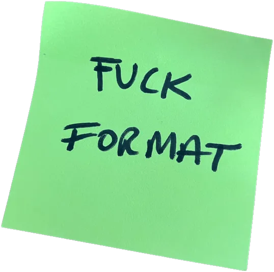 Post-it Fuck format
